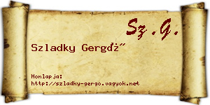 Szladky Gergő névjegykártya
